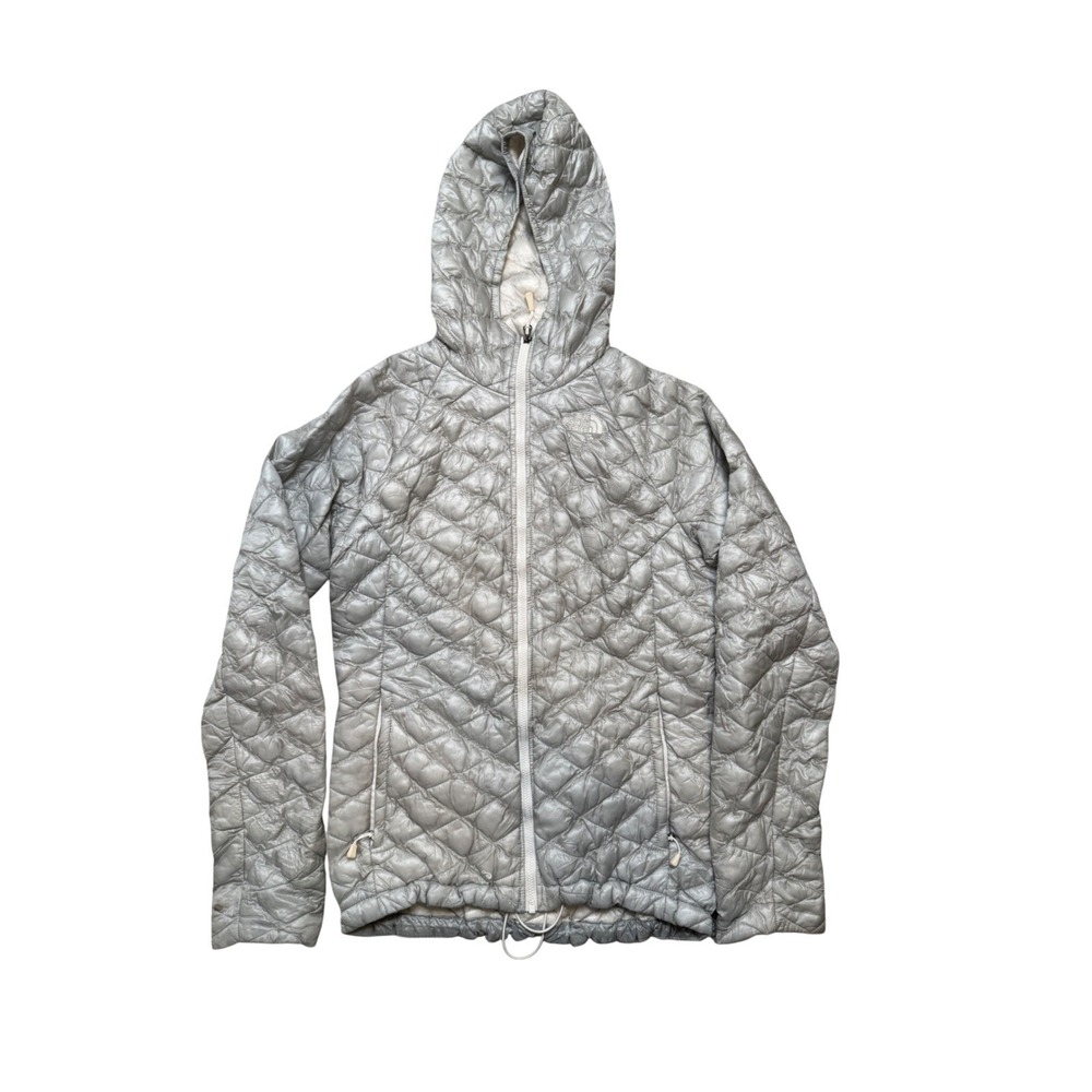 The North Face Thermoball Hooded Insulated Jacket Silver‎ Women's M Lightweight